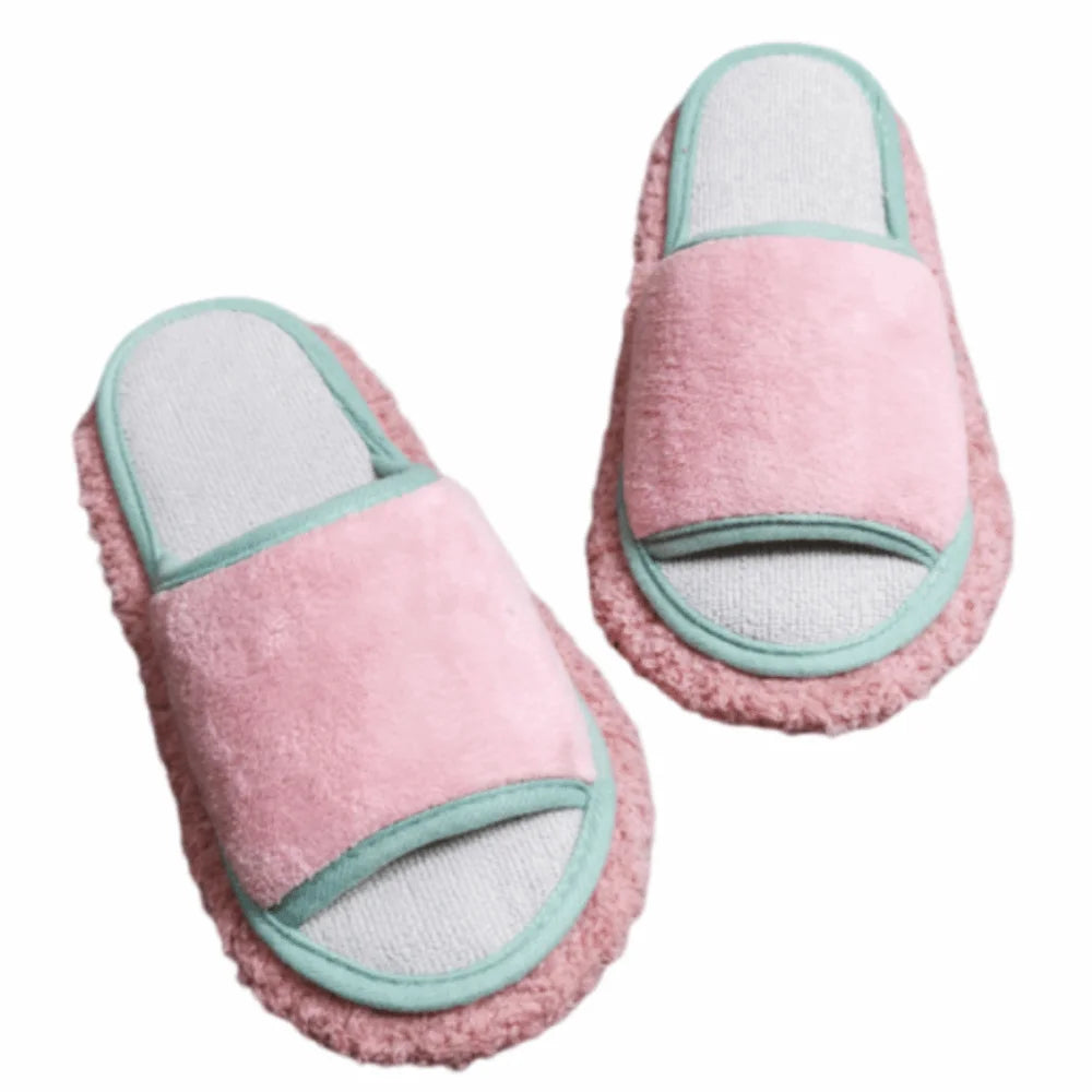 Detachable Microfibre Mop Slippers Soft Creative Floor Mopping Slippers Solid Color Washable Tile Cleaning Slippers Kitchen