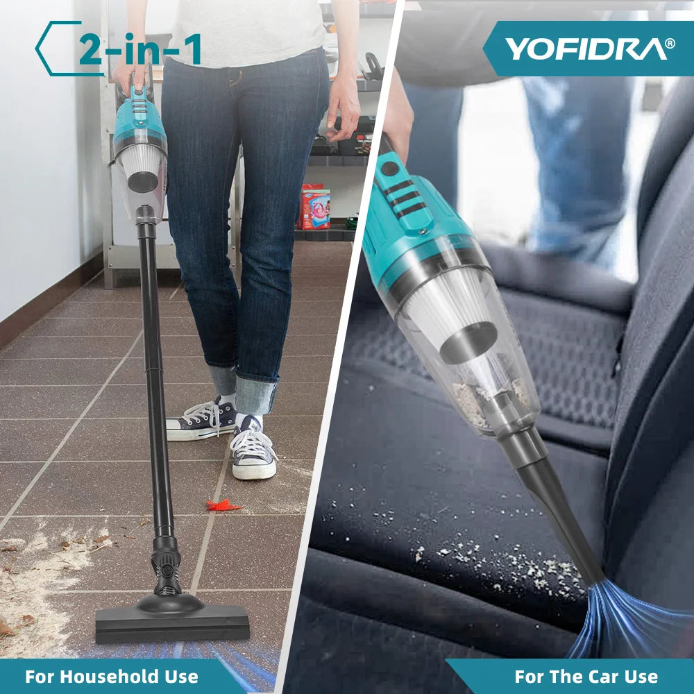 YOFIDRA 1500W 12KPA Electric Vacuum Cleaner 4IN1 Wireless Vacuum Home Car Cleaning Tools with 3pcs Filter For Makita Battery Pin
