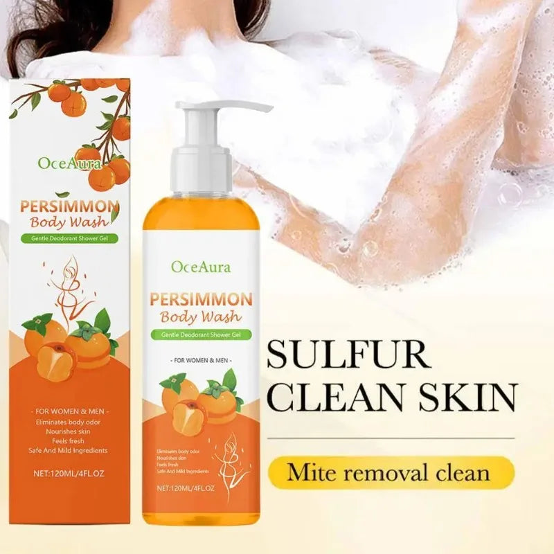 Persimmon Body Wash For Body Odor Control – Cleansing Body Deodorizing Moisturising Body Wash For Eliminating Body Odor 120ml
