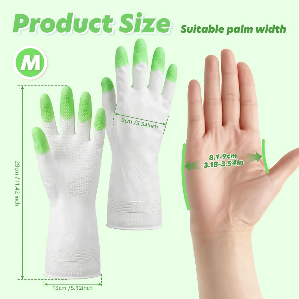 Kitchen Gloves Reusable Household Cleaning Gloves Water Resistant Skin Friendly Kitchen Dishwashing Gloves for Bathroom Cleaning