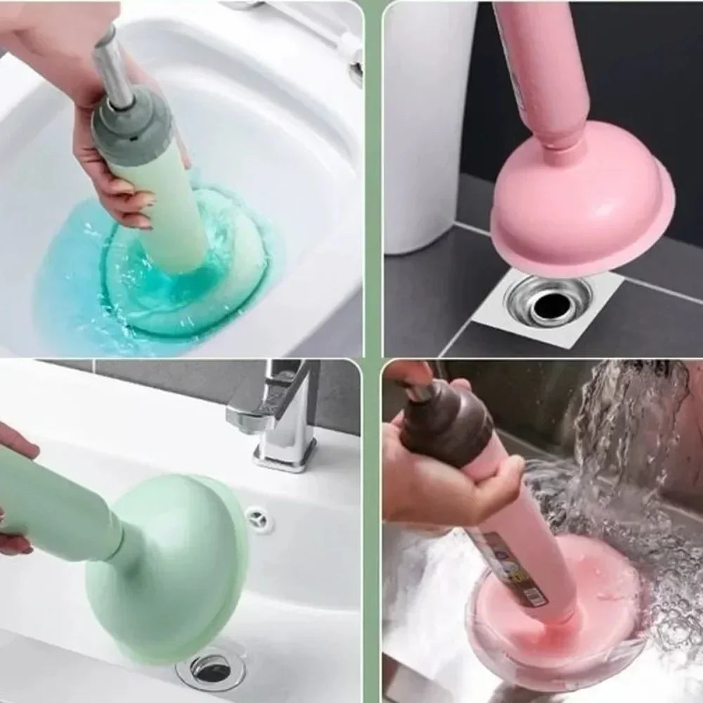 Toilet Plunger High Pressure Pump Anti Clogging Drain Cleaners Pipe Dredge Device for Bathroom Kitchen Sink Drain Clean Supplies
